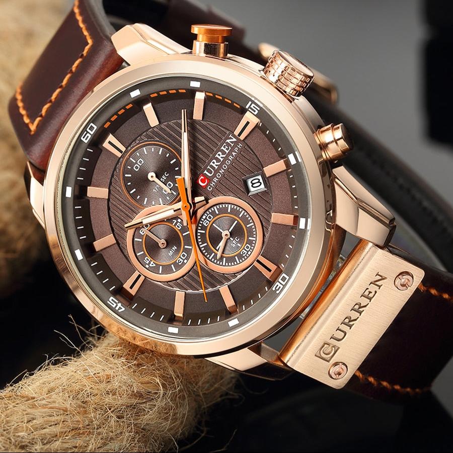 Montre Quartz Élégante avec Bracelet en Cuir