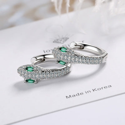 Boucles d'oreilles serpent en argent sterling 925