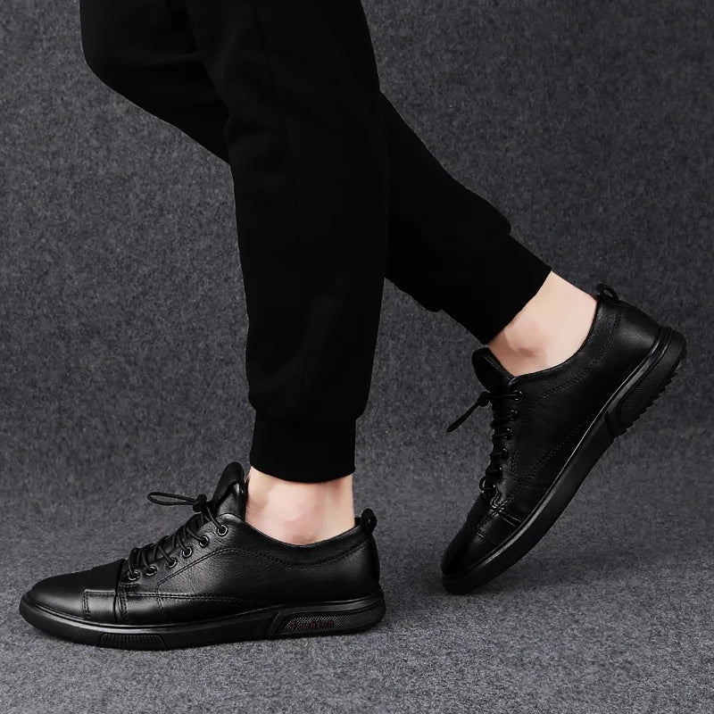 Baskets romaines en cuir de vache