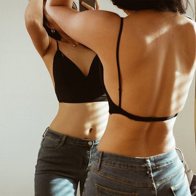 Bralette Femme – Maintien Léger – Bretelles Réglables – Décolleté en V – Tissu Doux Respirant