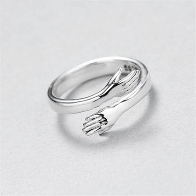 Bague ajustable en argent « Étreinte »