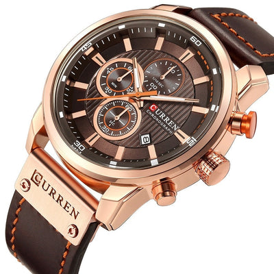 Montre Quartz Élégante avec Bracelet en Cuir