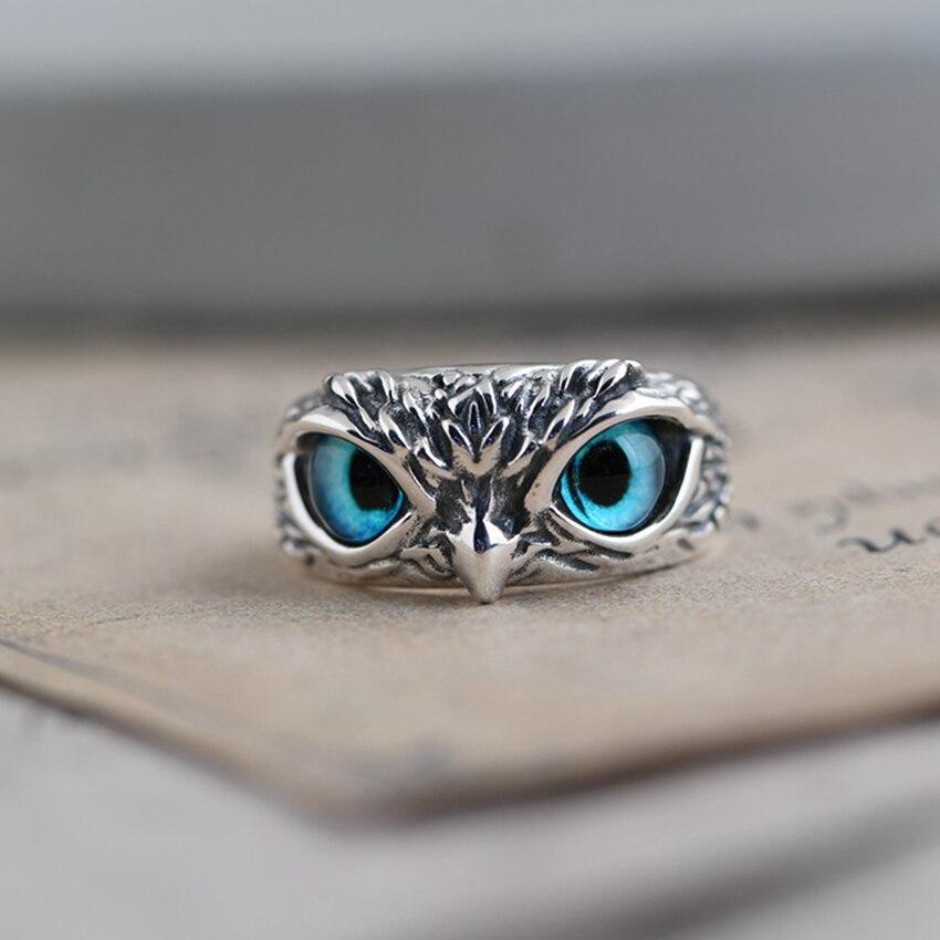 Bague ajustable en argent et opale de la Chouette de la Bonne Chance