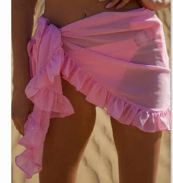 Jupe femme de plage – Coupe portefeuille ajustable – Tissu léger – Ourlet volanté