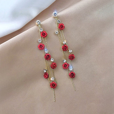 Boucles d'oreilles « Cascade de roses »