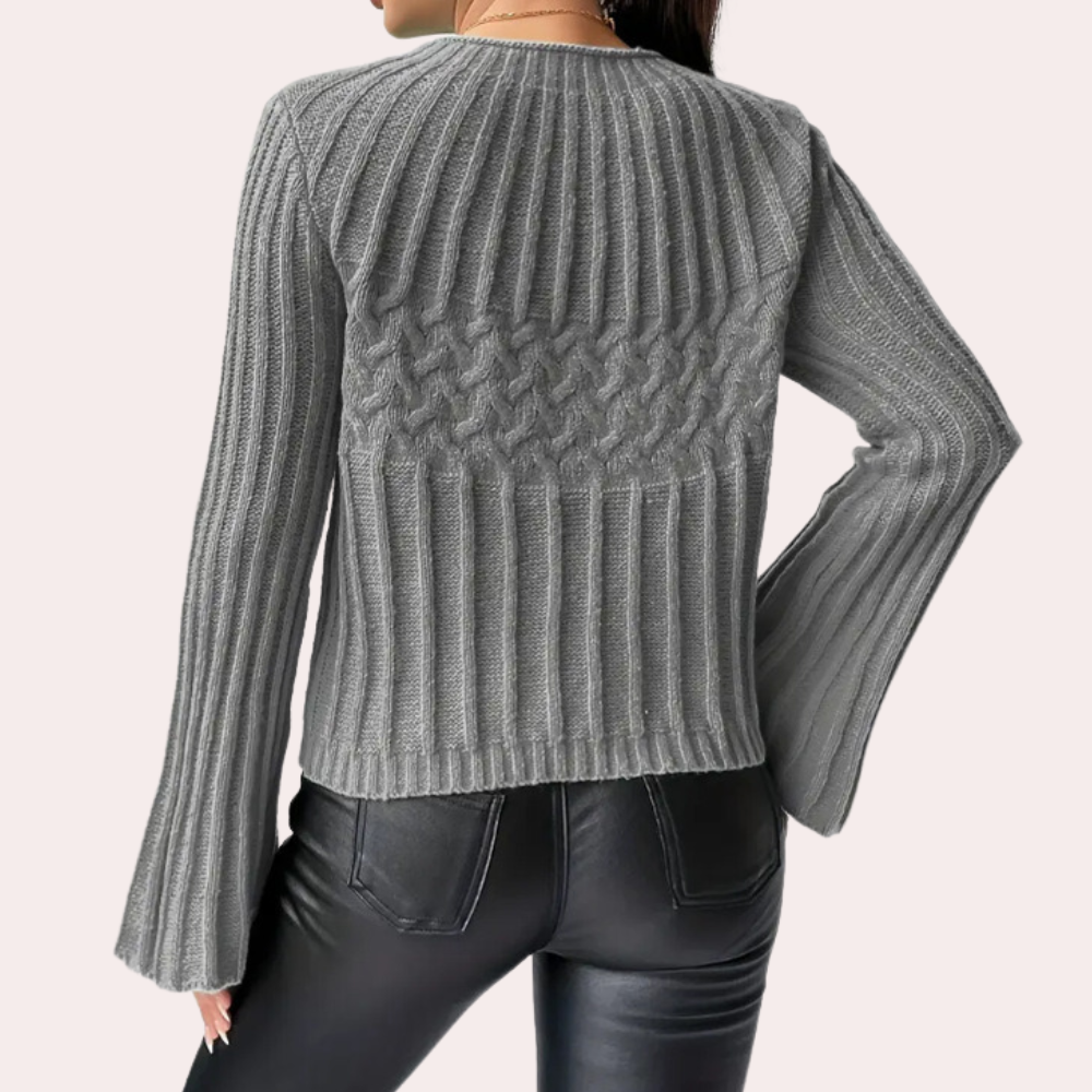 DENISE - Pull Classique à Manches Évasées pour Femme