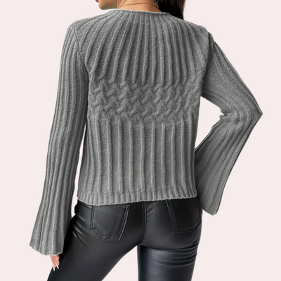 DENISE - Pull Classique à Manches Évasées pour Femme