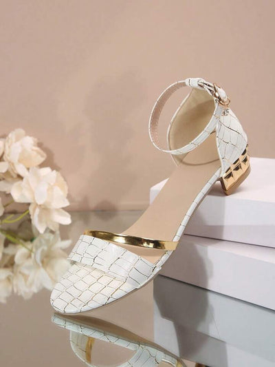 Sandales femme – Bout ouvert – Bride cheville – Talon sculpté – Confort structuré