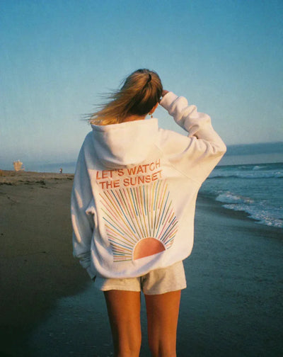 KATIE - SWEAT À CAPUCHE ÉLÉGANT "LET'S WATCH THE SUNSET"