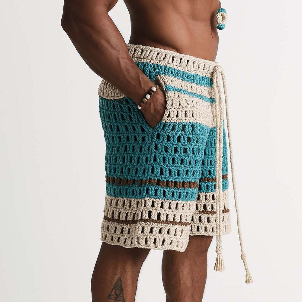 Short de plage tressé