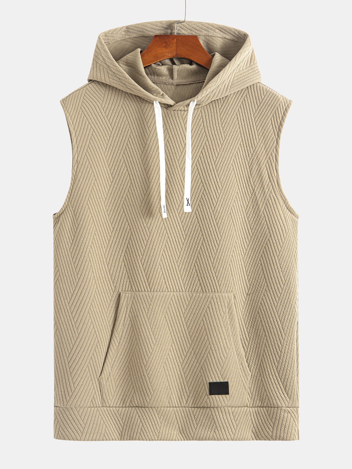 Débardeur à Capuche Jacquard Rayé avec Short Assorti