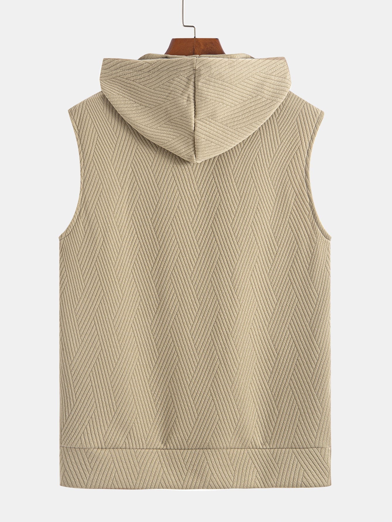 Débardeur à Capuche Jacquard Rayé avec Short Assorti