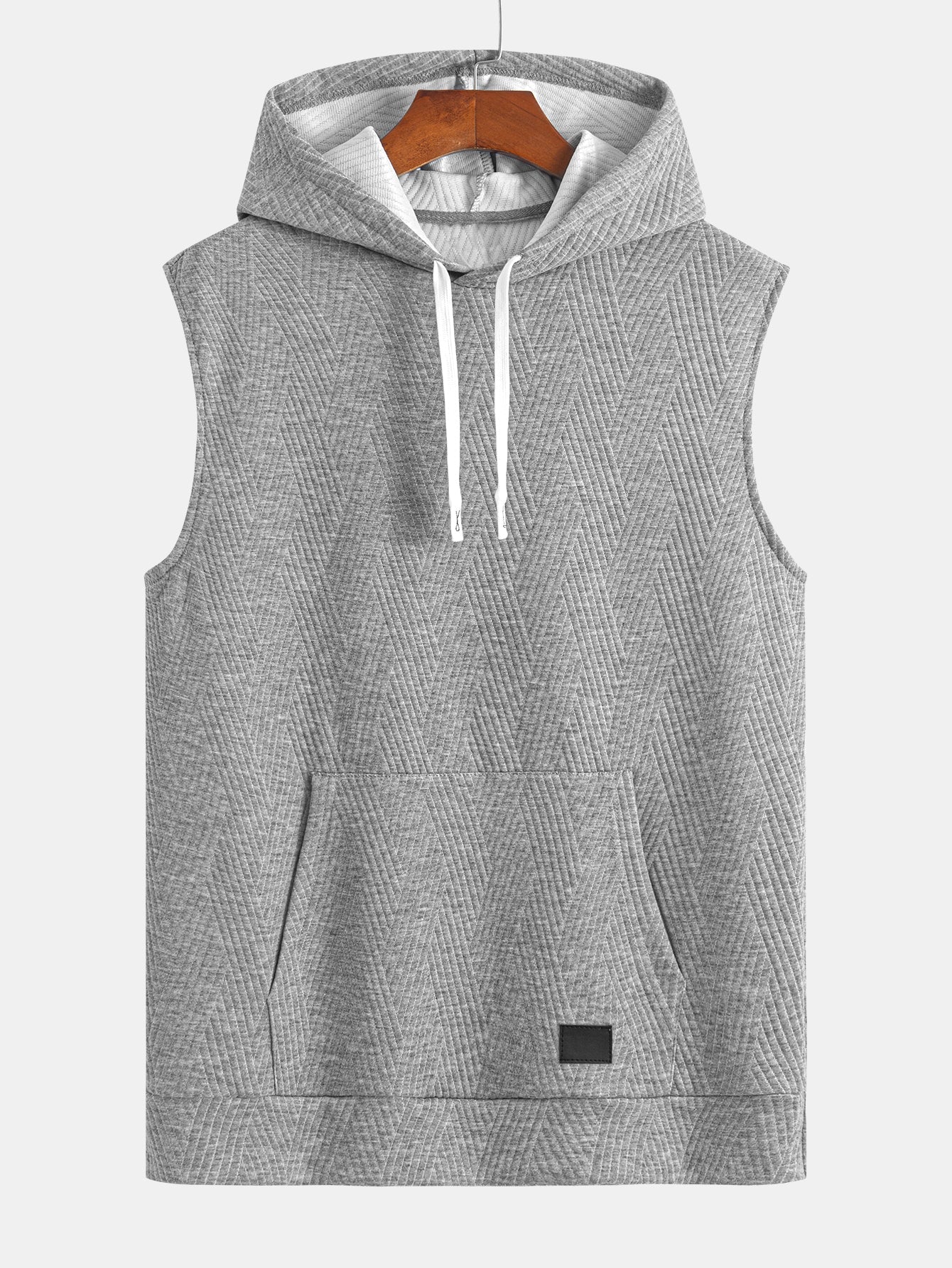 Débardeur à Capuche Jacquard Rayé avec Short Assorti