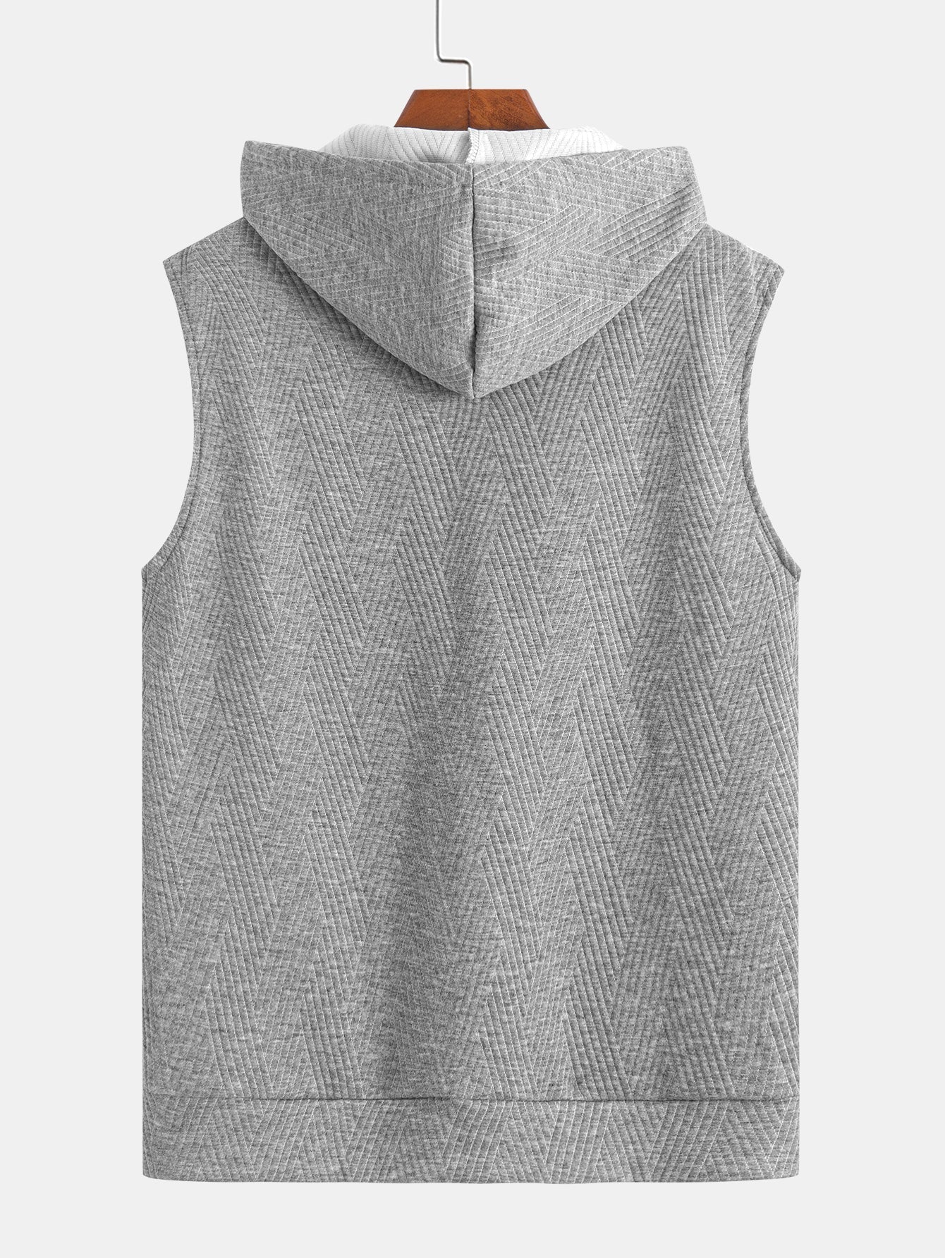 Débardeur à Capuche Jacquard Rayé avec Short Assorti