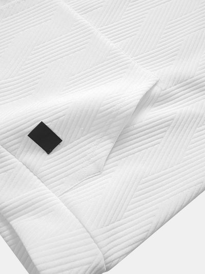 Débardeur à Capuche Jacquard Rayé avec Short Assorti
