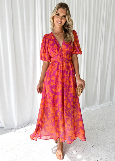 Catherine - Robe longue avec encolure en cœur pour femmes