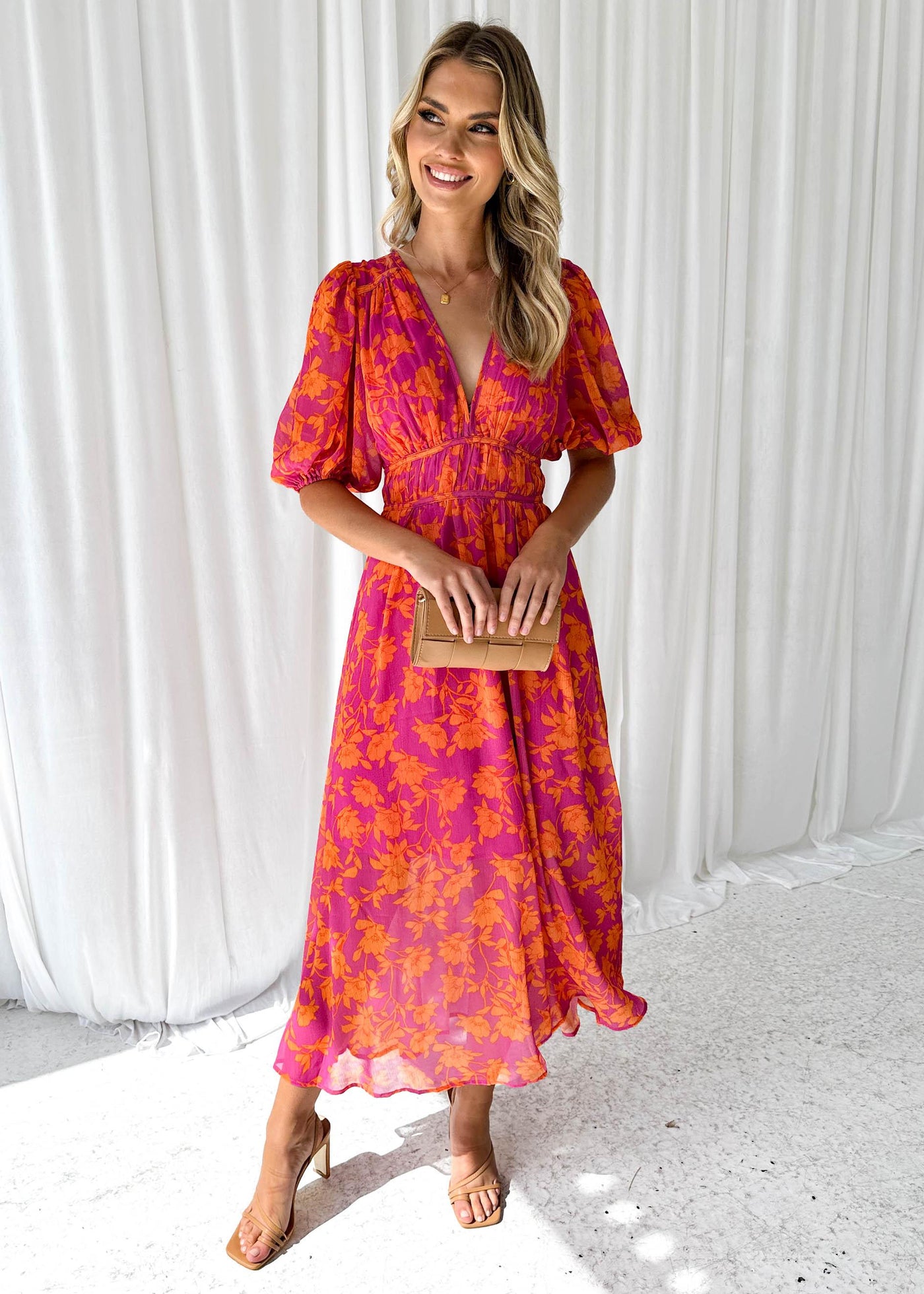Catherine - Robe longue avec encolure en cœur pour femmes