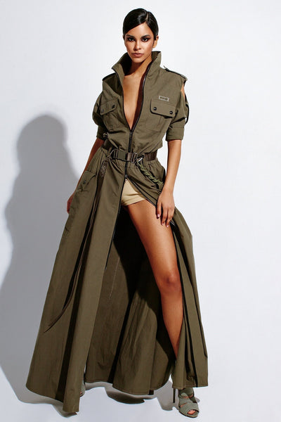 Robe longue évasée style parachute