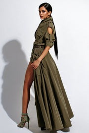Robe longue évasée style parachute