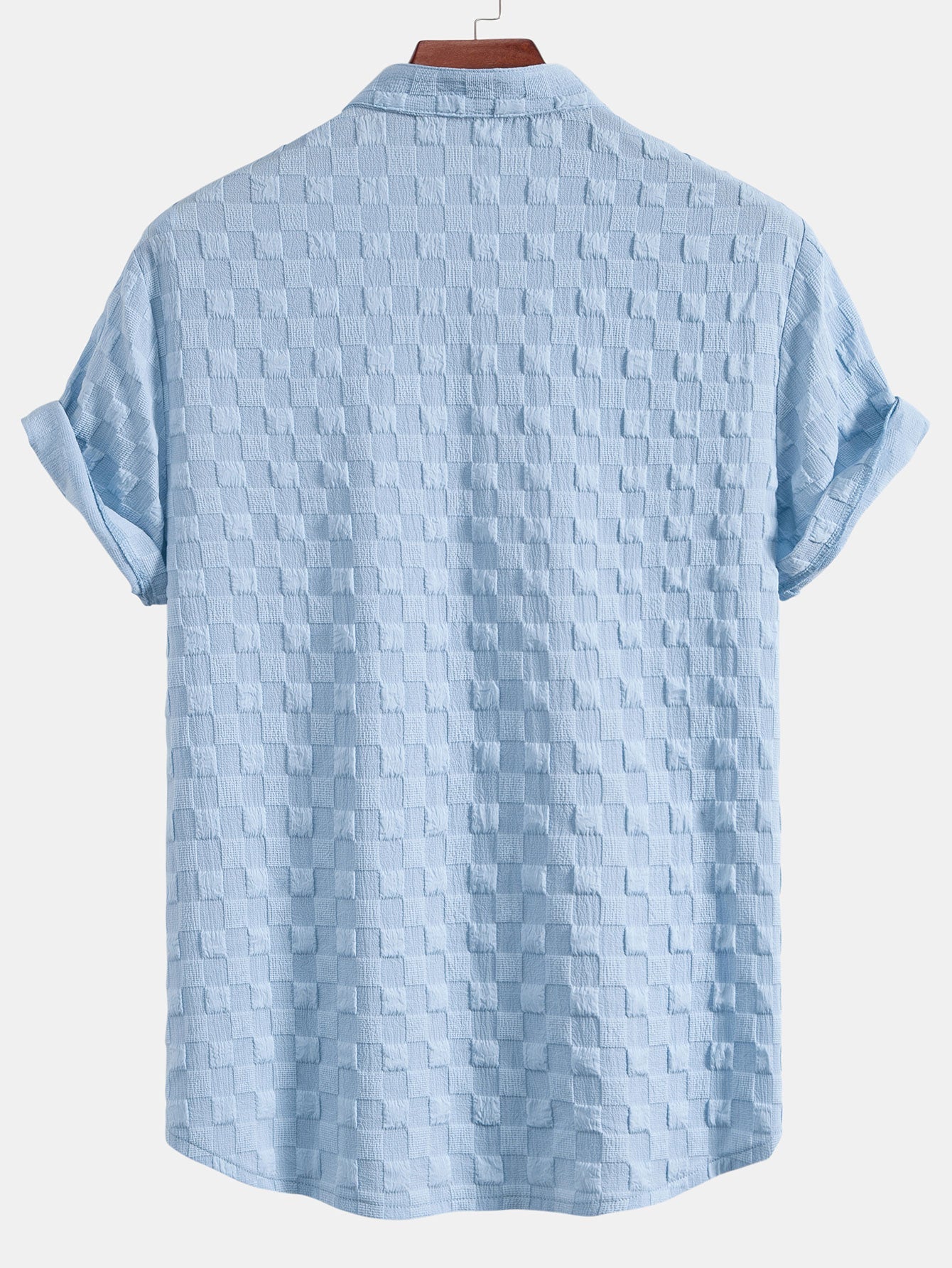 Ensemble Jacquard Échiquier : Chemise Col Montant & Short