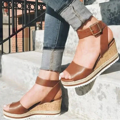 Elza | Sandales boucle pour femme | compensées