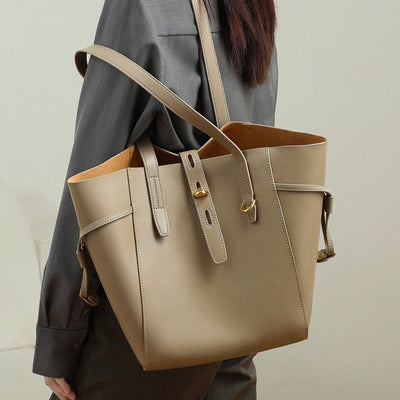 Sac hobo vintage en cuir véritable avec boucle à verrou