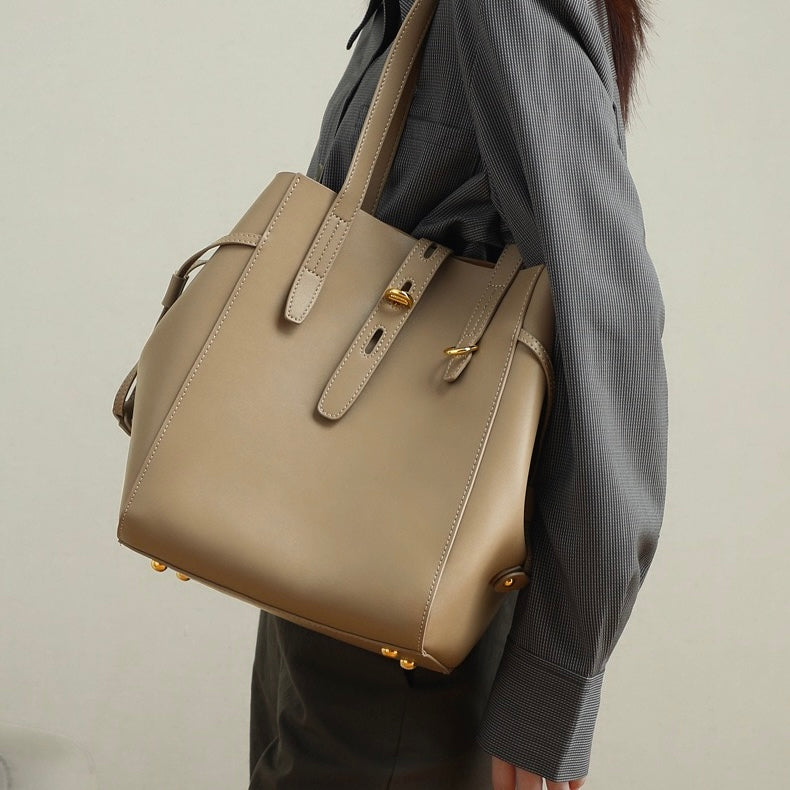 Sac hobo vintage en cuir véritable avec boucle à verrou