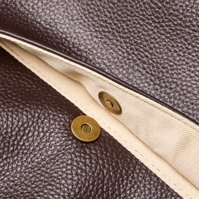 Sac cabas minimaliste en cuir véritable rétro