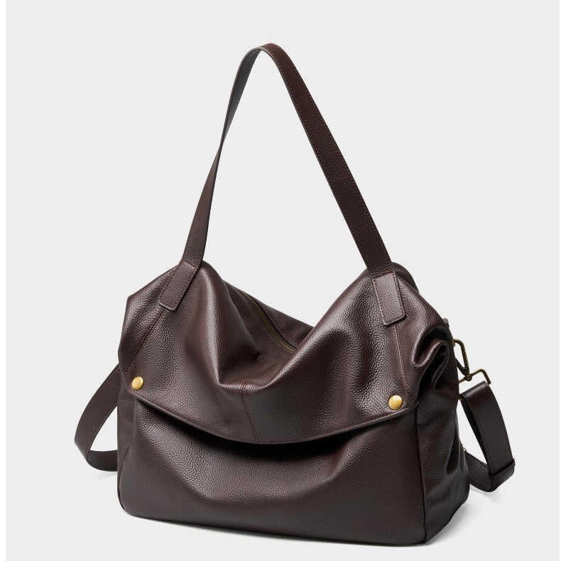 Sac cabas minimaliste en cuir véritable rétro