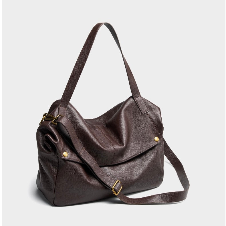 Sac cabas minimaliste en cuir véritable rétro