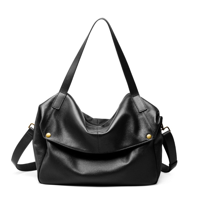 Sac cabas minimaliste en cuir véritable rétro