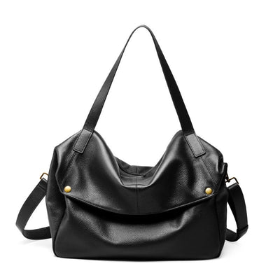 Sac cabas minimaliste en cuir véritable rétro