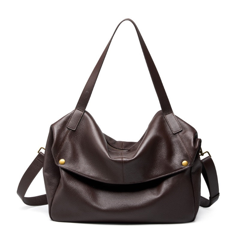 Sac cabas minimaliste en cuir véritable rétro