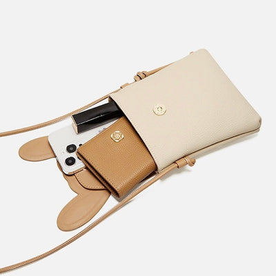 Petit sac à bandoulière en cuir véritable pour téléphone et lapin