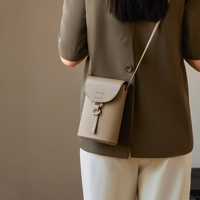 Mini sac à main en cuir véritable pour téléphone
