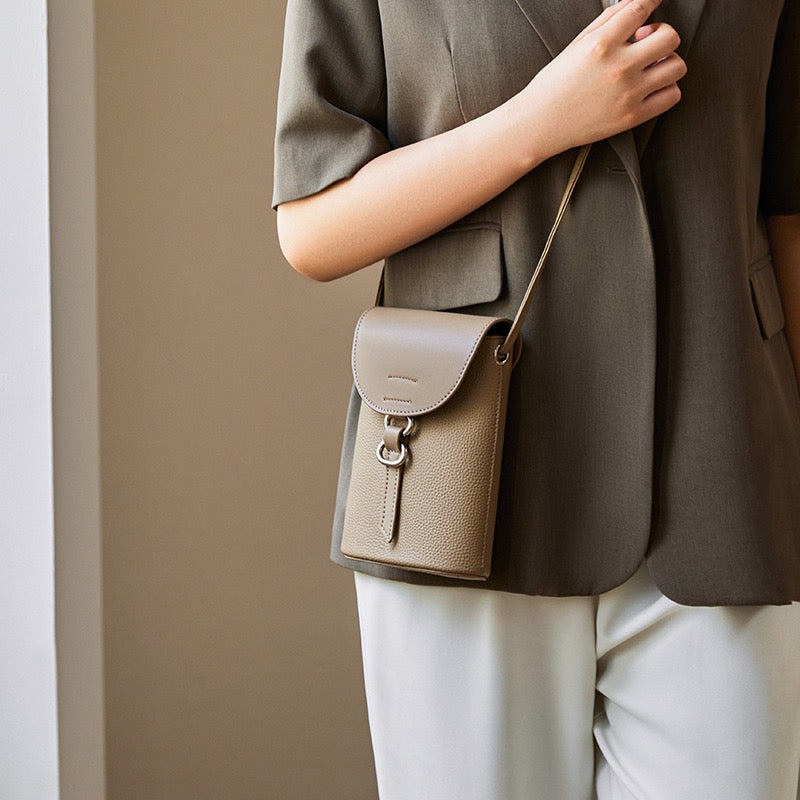 Mini sac à main en cuir véritable pour téléphone