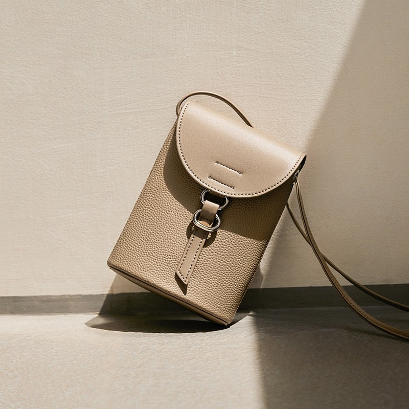 Mini sac à main en cuir véritable pour téléphone
