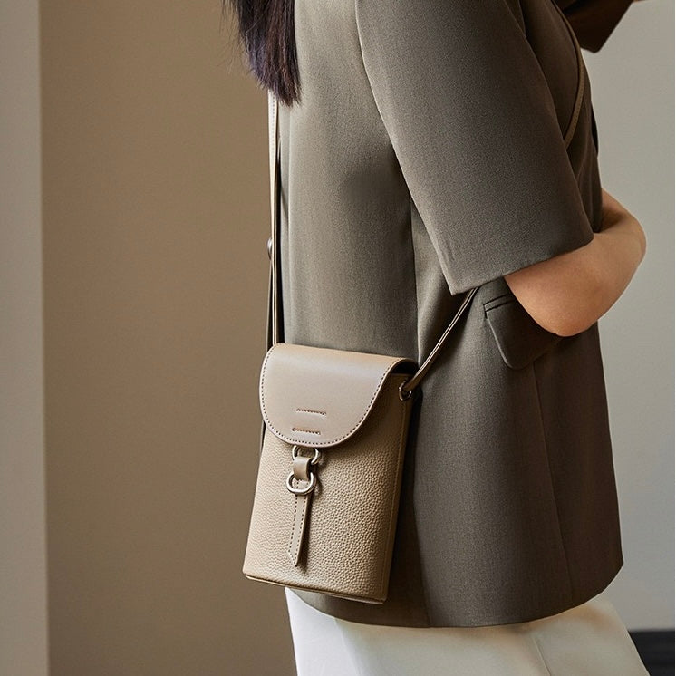 Mini sac à main en cuir véritable pour téléphone