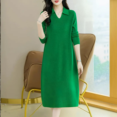 LUSINE - Robe Midi Tricotée Élégante pour Femme