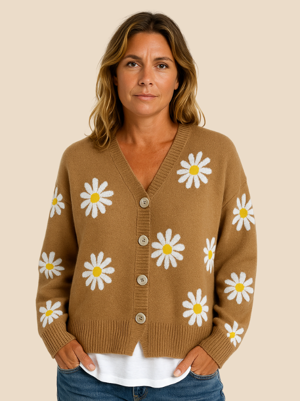 Cardigan Floral | Style Décontracté | Douceur et Chaleur