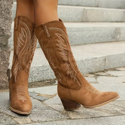 Iris | Élégantes Bottes Cowboy Brodées pour Femmes