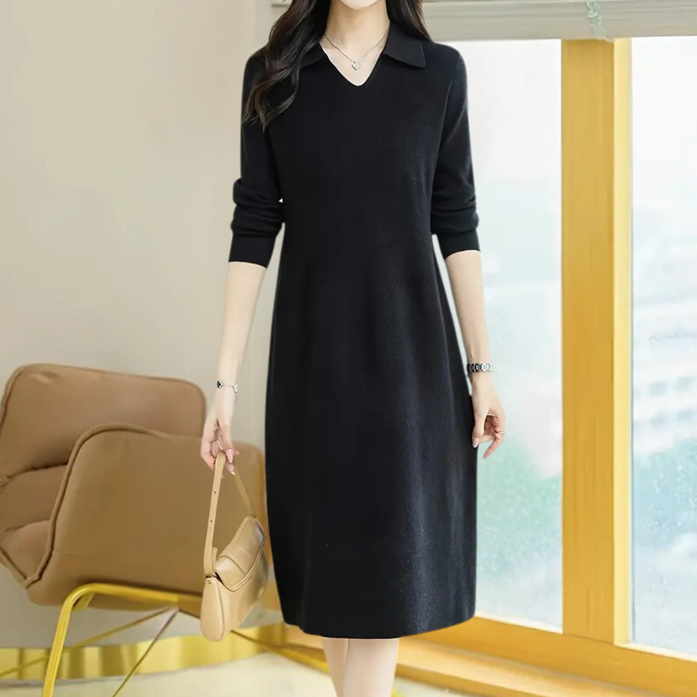LUSINE - Robe Midi Tricotée Élégante pour Femme