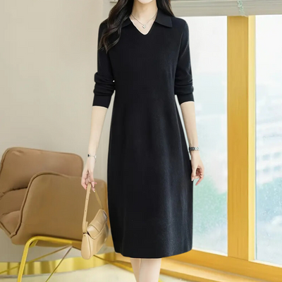 LUSINE - Robe Midi Tricotée Élégante pour Femme