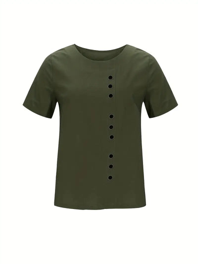 Janine | T-shirt décontracté à boutons pour femmes