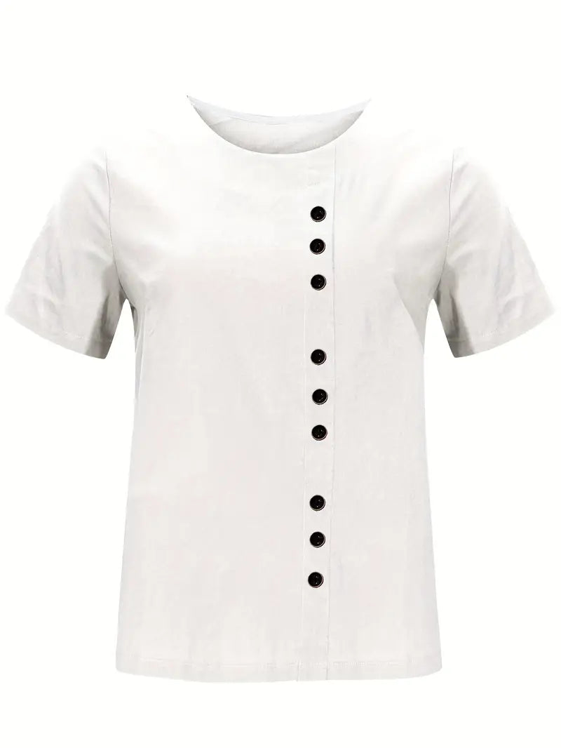 Janine | T-shirt décontracté à boutons pour femmes