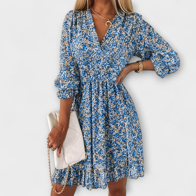 Isabelle | Robe Midi Fleurie avec Flare Élégant