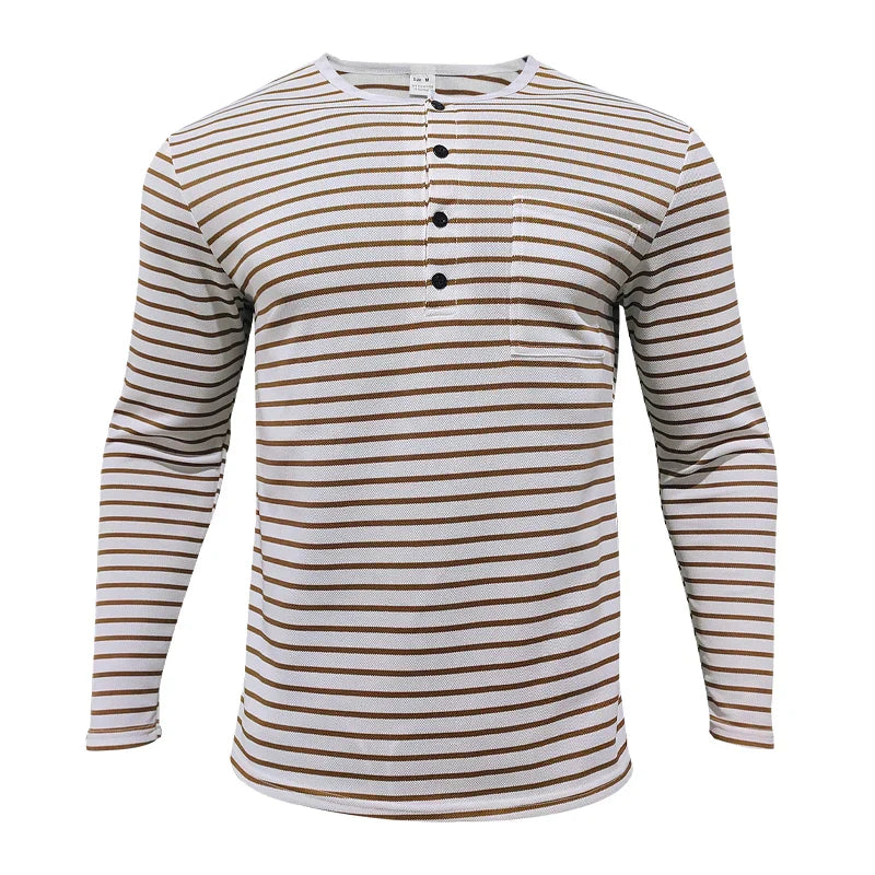 Jewel | Élégant Henley rayé pour hommes