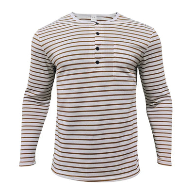 Jewel | Élégant Henley rayé pour hommes