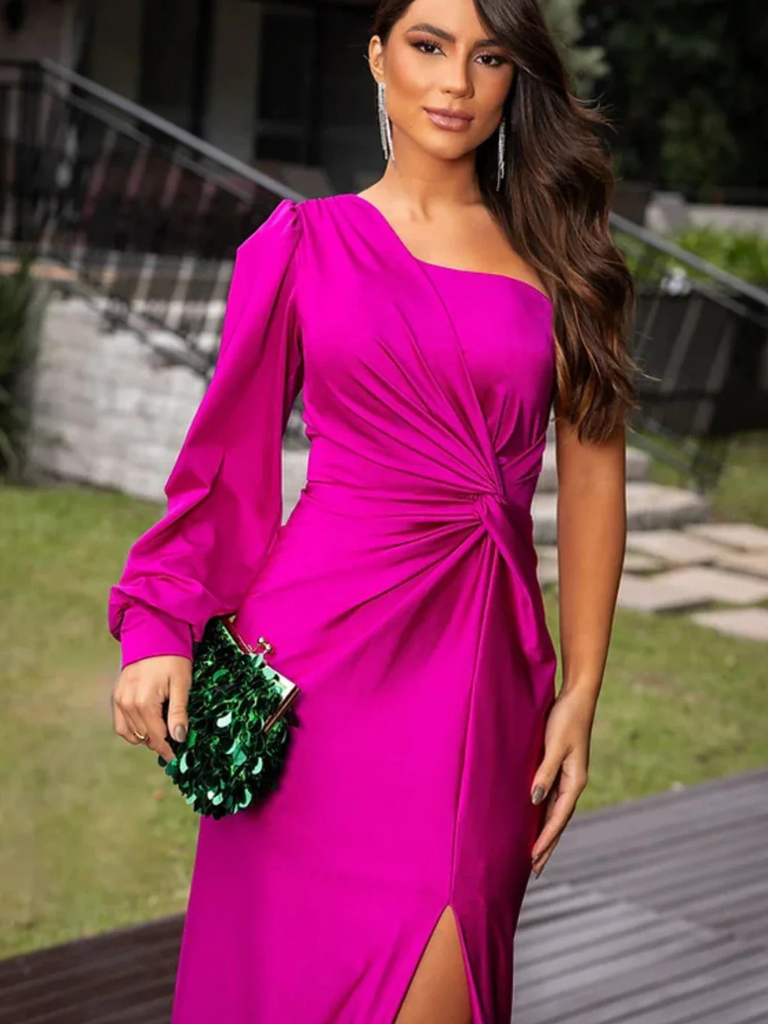 Leana™ | Robe Fendue Satinée