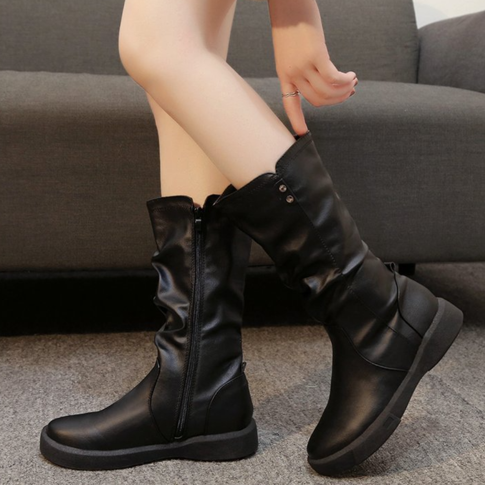 ELISA - Bottes d'Hiver Moderne Mi-Mollet pour Femmes